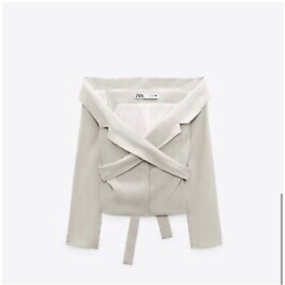 Zara Cream Wrap Jacket